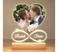 Personalised Wedding Gifts for Bride and Groom, Personalised Photo Frame with Photo, Custom Picture Frame with Night Light, Personalised Anniversary Engagement Gifts for Couples Women Men Her Him