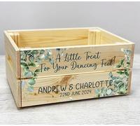 Personalised Wedding Green Botanicals Flip Flop Crate When Your Feet Are Tired And Sore (Large)