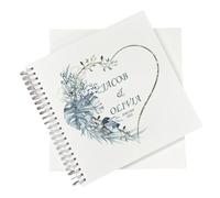 Personalised Wedding Guest Book Memory Book Photo Album Dusty Blue Heart (Personalised Album)