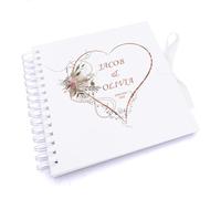 Personalised Wedding Guest Book Memory Scrapbook Photo Album Rose Gold Heart