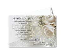 Personalised Wedding Invitations with Envelopes - Pack of 40 - Custom Wedding Invites - Elegant Printed Wedding Cards WD4