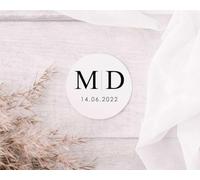 Personalised Wedding Label Stickers Table Favour Tags Names & Customised Date for Him and Her - Thank You Marriage Couple Envelope Seal Invitation (Modern Initials & Date)