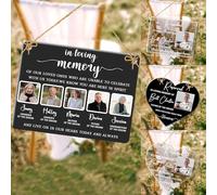 Personalised Wedding Memorial Plaque Custom Photo Name Reserved In Loving Memory Wedding Hanging Sign Empty Seat Sign Sympathy Memory Gifts For Loss Memorial Reserved Sign (style 5)