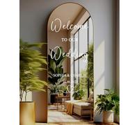 Personalised Wedding Mirror Sign Sticker - Custom Vinyl Decal for Welcome Sign | Elegant Wedding Decor | Easy to Apply | Fits Any Mirror or Acrylic Board W3 (H90xW46-49cm)