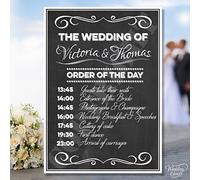 Personalised Wedding Order of the Day Poster Chalkboard Order service Program List Sign Card A4
