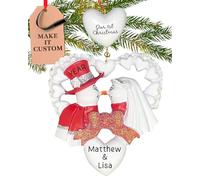 Personalised Wedding Ornament 2025 - Fast & Free 24h Customisation - Couple Christmas Ornaments for Tree - Custom Gift Wrapped First Xmas Married Keepsake for Newly Weds
