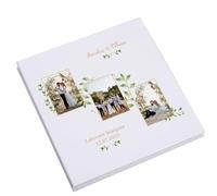 Personalised Wedding Photo Album, Linen Cover, Custom Photo Design, 28 x 27 cm, 40 Pages