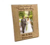 Personalised Wedding Photo Frame Love Laughter Happily Ever After FW203 (8 x 10 Inch)