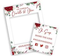 Personalised Wedding Selfie Frame Photobooth Prop Decoration for Creating Fabulous Memories of Your Special Day - Eucalyptus Rose