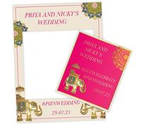 Personalised Wedding Selfie Frame Photobooth Prop Decoration for Creating Fabulous Memories of Your Special Day (Asian Delight SF081, Regular)