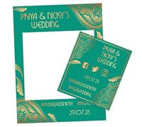 Personalised Wedding Selfie Frame Photobooth Prop Decoration for Creating Fabulous Memories of Your Special Day (Asian Delight SF085, Regular)