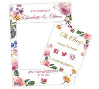 Personalised Wedding Selfie Frame Photobooth Prop Decoration for Creating Fabulous Memories of Your Special Day (Butterfly and Berries, Regular)
