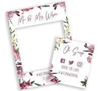 Personalised Wedding Selfie Frame Photobooth Prop Decoration for Creating Fabulous Memories of Your Special Day - Tropical Flowers