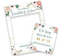 Personalised Wedding Selfie Frame Photobooth Prop Decoration for Creating Fabulous Memories of Your Special Day - Pink Rose Garden