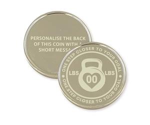 Personalised Weight Loss Coin - Custom Milestone Token - Slimming Journey Keepsake Gift - Engraved Progress Marker in St/Lbs/Kg