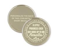 Personalised Weight Loss Milestone Coin - Custom Weight & Message - Slimming Journey Motivation Token - Fitness Gift - St/Lbs/Kg Marker