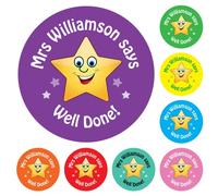 Personalised Well Done Reward Stickers for School Teachers, Kids, Parents, Clubs, Motivation Awards (144 Stickers (6 Sheets))