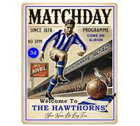Personalised West Brom Football Metal Wall Sign, Match Day Programme, Vintage Club Retro Fan Plaque, Kick Off, Man Cave Home Bar Decor Dad Birthday Gift - PCS95