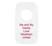 Personalised Westham United Football Style Baby Bib - Me and My Daddy Love - Beautifully Embroidered Gift