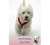 Personalised Westie/West Highland Terrier Dog Greeting Card (Birthday, Christmas, Any Occasion) - Custom Card for Him or Her Male Female Family Kids Boys Girls any Age
