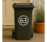 Personalised Wheelie Bin Sticker, Custom Your House Number & Address Waterproof Vinyl Decal, Number and Street Name, Recycle Bin Stickers，Rubbish Bin(F)