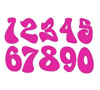 Personalised Wheelie Bin Stickers Custom House Number -Graffiti Writing Font (Small Sheet, Pink)