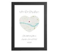 Personalised Where We Met Print Or Wedding Night, Birth, Birthday, Wedding, Anniversary, Valentines, Christmas, Custom gift. A5, A4 or A3, Framed optional