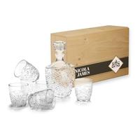 Personalised Whiskey Decanter Gift Set - Decanter and 6 Glasses Wooden Box Gift Sets for Men, Weddings or Special Occasions Drink Set