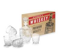 Personalised Whiskey Decanter Gift Set - Decanter and 6 Glasses Wooden Box Gift Sets for Men, Weddings or Special Occasions Drink Set