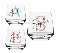 Personalised Whiskey Glass Tumber Whisky Initial and Name Custom Birthday Christmas Gifts for Her Girl Women Bestie 18th 21st 30th 40th 50th 60th 70th 80th Party Present Secret Santa Idea