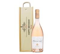 Personalised Whispering Angel Rosé Wine Happy Birthday Gift Set - 75cl | Custom Engraved Wooden ‘Happy Birthday’ Presentation Box | Luxury French Rosé Gift for Her or Him by Beerhunter