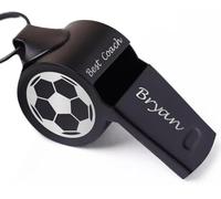 Personalised Whistles Football Coach Gifts Whistles Metal Engraved Sports Whistle with Lanyard for Teachers Coachers Referees Loud Whistle Thank You Gifts for Birthday Teacher's Day (Design 2, Black)