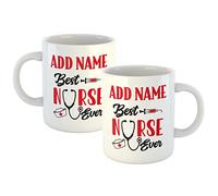 Personalised White Ceramic Mug Best Nurse Ever - Personalised Name Mug (11oz) - Custom Gift