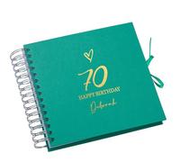 Personalised White Love Heart Any age Birthday Multiple Colour Scrapbook, Guest Book or Photo Album Gift 16th, 18th, 21st, 30th, 40th, 50th, 60th, 70th, 80th (Emerald Green)