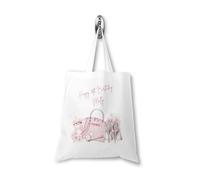 Personalised White Polyester Tote Shopping Bag - Stylish Pink Shoes & Handbag Design For 18th 21st 30th 40th 50th 60th 65th 70th Birthday Daughter Mum Nan (Print On Both Sides)
