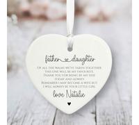 Personalised White Porcelain Heart for Father of the Bride - Elegant Wedding Decoration and Keepsake Gift