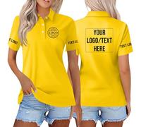 Personalised White Shirts for Women top Many Color Custom Text/Image/Logo Golf Polo Shirt Short Sleeve Button-Up Plain Solid Colours Sports Business Company Office Uniform