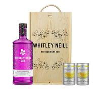 Personalised Whitley Neill Rhubarb & Ginger Gin Gift Set with Folkington's Tonics - 70cl (43% ABV) - Gifts for Women, Birthday, for Her, Pamper Gifts for Women