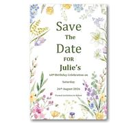 Personalised Wild Flower Birthday Party Save The Date Cards With Envelopes SD57 (40)