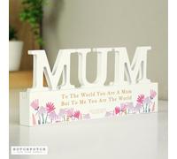 Personalised Wild Flowers Mum Wooden Ornament