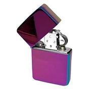 Personalised Windproof Cigarette Pocket Lighter, Petrol, Flip Top, Engraved - Enter Your Own Custom Text (Rainbow)