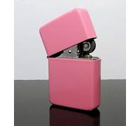 Personalised Windproof Cigarette Pocket Lighter, Petrol, Flip Top, Engraved - Enter Your Own Custom Text (Pearl Pink)
