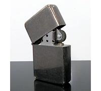 Personalised Windproof Cigarette Pocket Lighter, Petrol, Flip Top, Engraved - Enter Your Own Custom Text (Antique Silver)