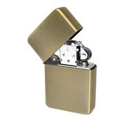 Personalised Windproof Cigarette Pocket Lighter, Petrol, Flip Top, Engraved - Enter Your Own Custom Text (Brass)