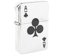 Personalised Windproof Petrol Lighter & Gift Tin - Enter Your Own Custom Text (Ace of Clubs)
