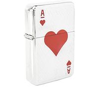 Personalised Windproof Petrol Lighter & Gift Tin - Enter Your Own Custom Text (Ace of Hearts)