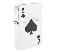 Personalised Windproof Petrol Lighter & Gift Tin - Enter Your Own Custom Text (Ace of Spades)