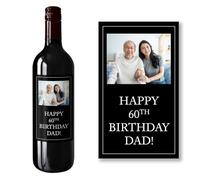 Personalised Wine Bottle Label - Custom Message & Font - Personalised Wine Label with Photo & Coloured Text - Unique Gift for Birthdays, Weddings, Anniversaries & Special Occasions