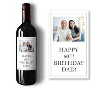 Personalised Wine Bottle Label - Custom Message & Font - Personalised Wine Label with Photo & Coloured Text - Unique Gift for Birthdays, Weddings, Anniversaries & Special Occasions