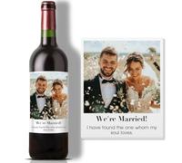Personalised Wine Bottle Labels - Custom Wine Bottle Labels with Photo & Text Vinyl Stickers, Personalised Gifts for Weddings, Birthdays,Anniversaries & Special Events, 16/24/36Pc